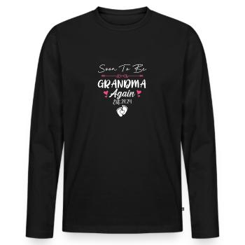 Soon to be Grandma 2024 Mother's Day For New Grand - Men's Premium Organic Long Sleeve Shirt - black - Front - Nico (187cm)