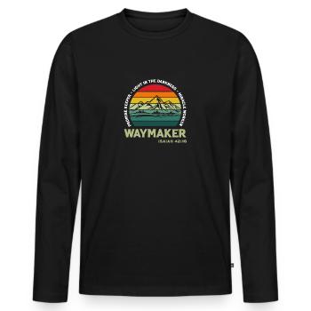 Vintage Waymaker Promise Keeper Miracle Worker - Männer Premium Bio Langarmshirt - Schwarz - Vorne - Nico (187cm)