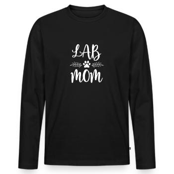 Lab Maman Chemise Labrador Retriever Amant Propriétaire Drôle - T-shirt manches longues Premium bio Homme - noir - Devant - Nico (187cm)
