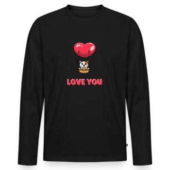 Love You Montgolfière - T-shirt manches longues Premium bio Homme - noir - Devant - Nico (187cm)