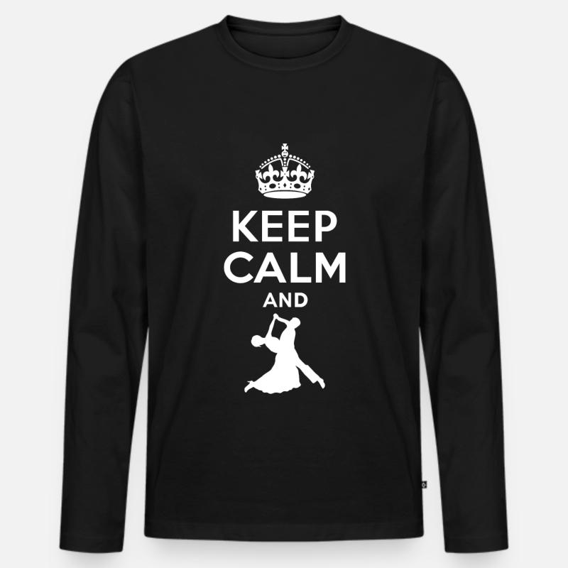 Keep Calm - Walzer tanzen - Männer Premium Bio Langarmshirt - Schwarz