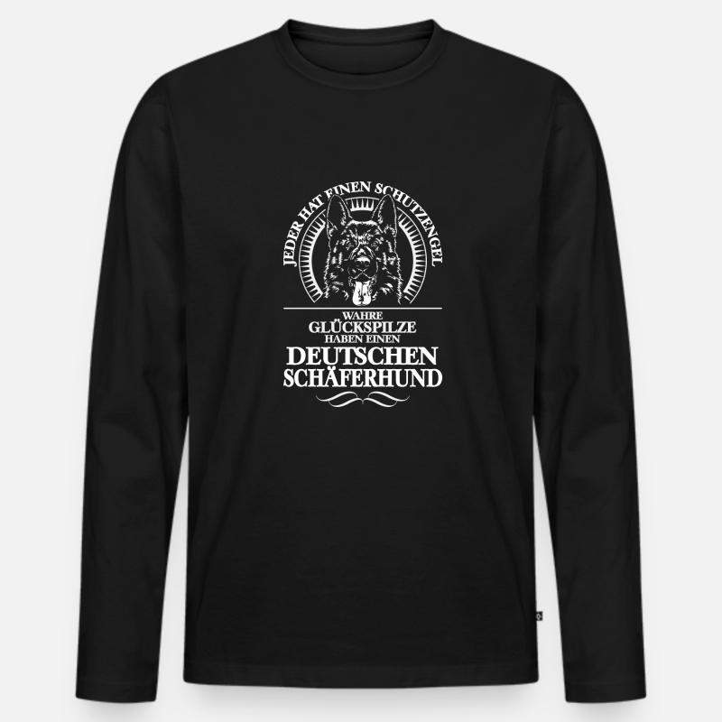 DEUTSCHER SCHÄFERHUND Schutzengel Wilsigns Hunde - Männer Premium Bio Langarmshirt - Schwarz
