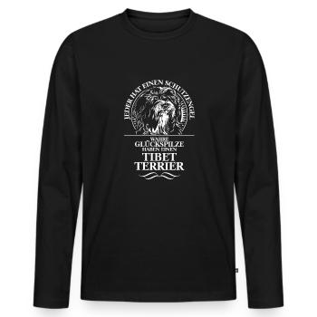 TIBET TERRIER Schutzengel Hundespruch Wilsigns - Männer Premium Bio Langarmshirt - Schwarz - Vorne - Nico (187cm)