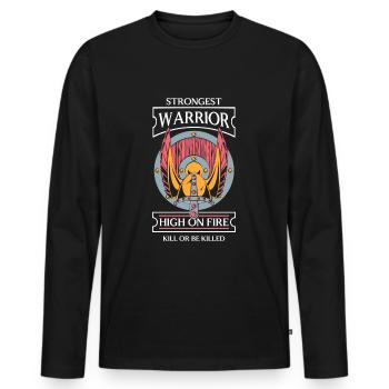 Odin Rune Asgard Mjolnir - Men's Premium Organic Long Sleeve Shirt - black - Front - Nico (187cm)