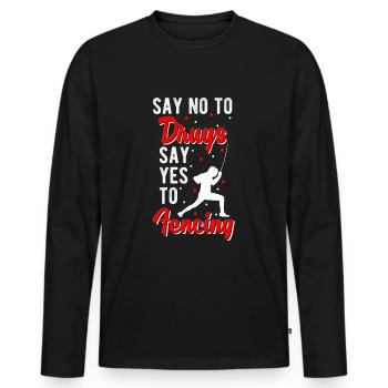 Fencing Saber - Men's Premium Organic Long Sleeve Shirt - black - Front - Nico (187cm)