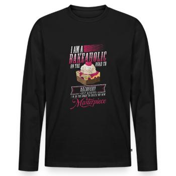 Pastry Chef Craft Muffin - Men's Premium Organic Long Sleeve Shirt - black - Front - Nico (187cm)