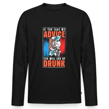 Alkoholiker Säufer Humor Kneipe - Männer Premium Bio Langarmshirt - Schwarz - Vorne - Nico (187cm)