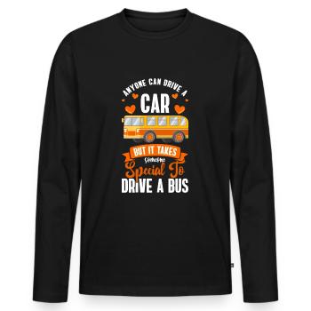 Driver Bus driver Public transport - Men's Premium Organic Long Sleeve Shirt - black - Front - Nico (187cm)