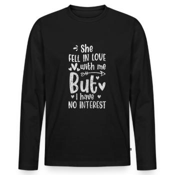 Rebel Disinterest No Cynical slogan - Men's Premium Organic Long Sleeve Shirt - black - Front - Nico (187cm)