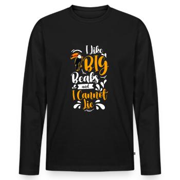 Bec de la forêt tropicale toucan - T-shirt manches longues Premium bio Homme - noir - Devant - Nico (187cm)