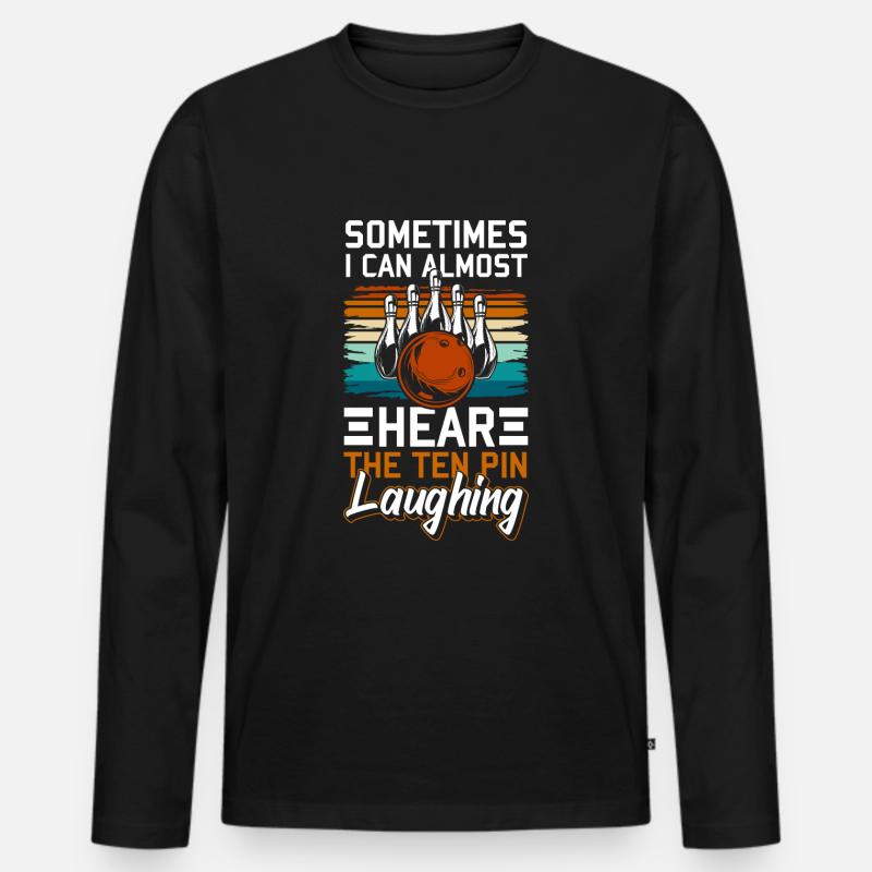 Bowlingkugel Hobby Profi - Männer Premium Bio Langarmshirt - Schwarz