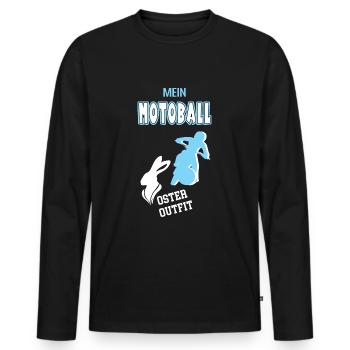 Motoball Oster Outfit Ostergeschenk Motoballer - Männer Premium Bio Langarmshirt - Schwarz - Vorne - Nico (187cm)