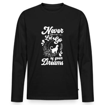 Dreamcatcher Feather Wish Esotericism - Men's Premium Organic Long Sleeve Shirt - black - Front - Nico (187cm)