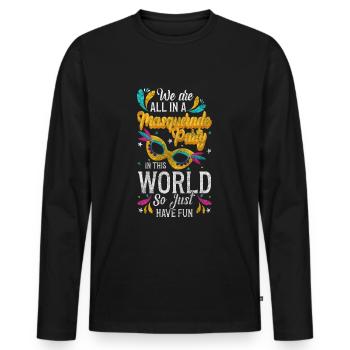 Party Feier - Männer Premium Bio Langarmshirt - Schwarz - Vorne - Nico (187cm)