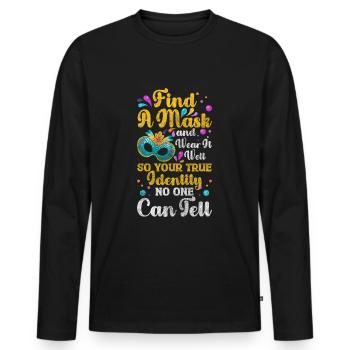 Masque Costume Protection de Fête - T-shirt manches longues Premium bio Homme - noir - Devant - Nico (187cm)