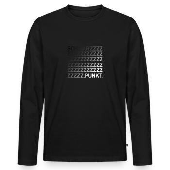 Noir. Point. Vêtements sombres - T-shirt manches longues Premium bio Homme - noir - Devant - Nico (187cm)