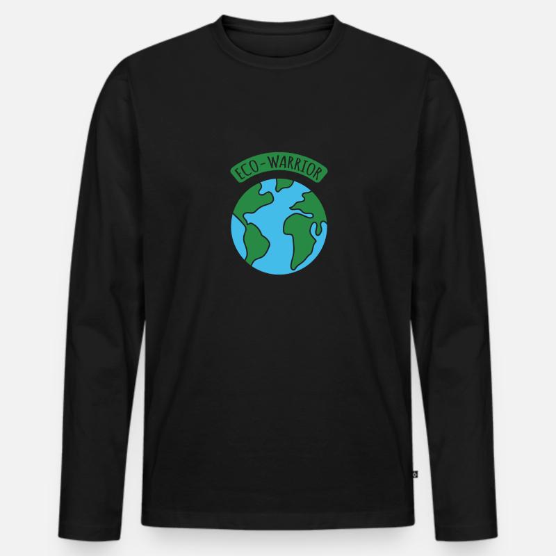 Eco Warrior - Männer Premium Bio Langarmshirt - Schwarz