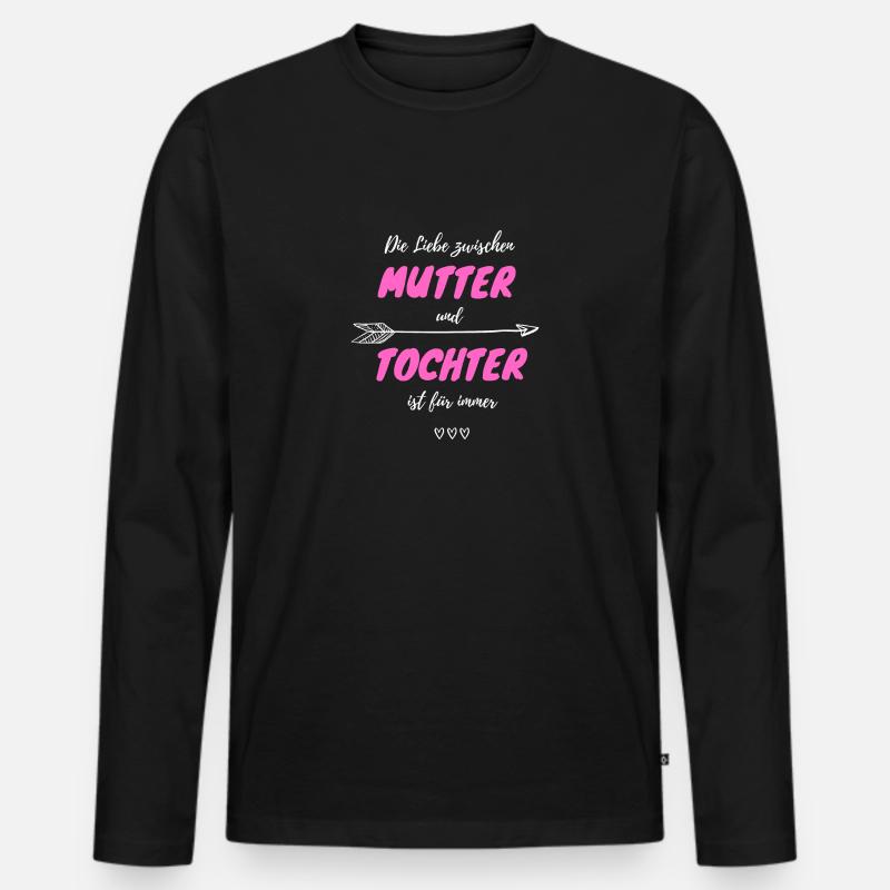 Mutter Tochter Liebe - Männer Premium Bio Langarmshirt - Schwarz