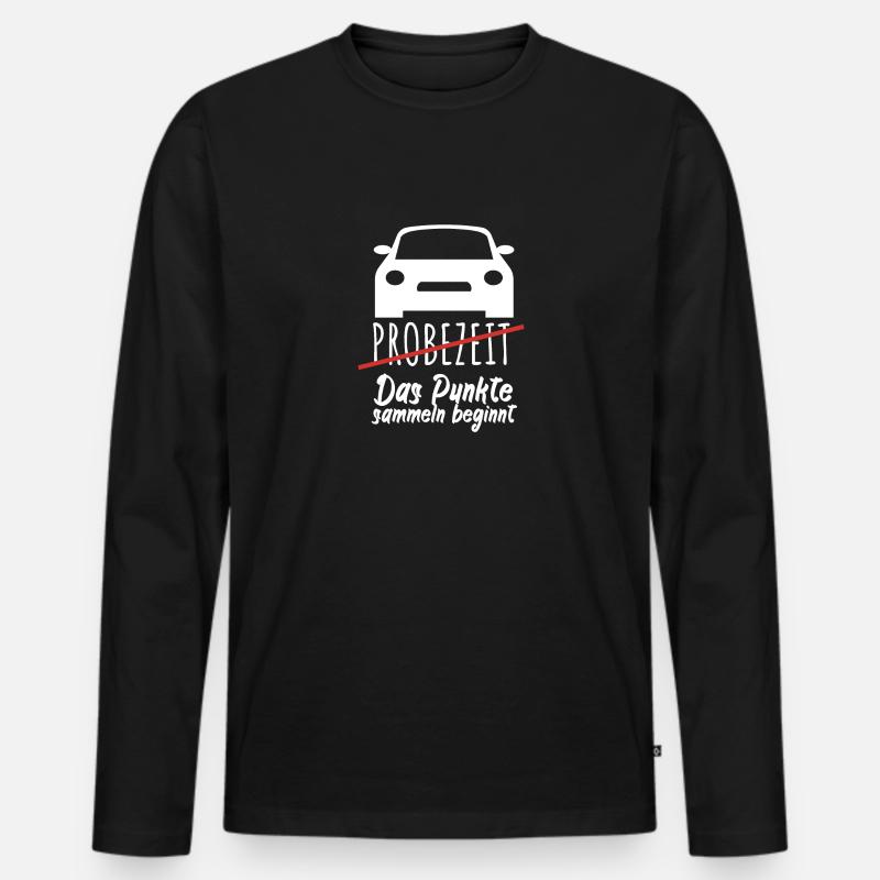 Probezeit Das Punkte sammeln beginnt - Männer Premium Bio Langarmshirt - Schwarz
