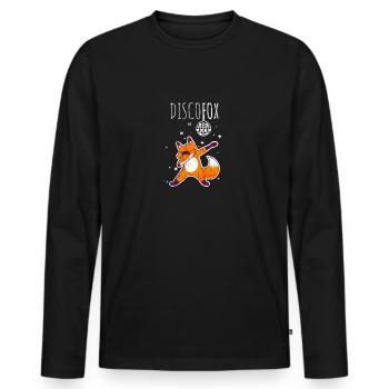Discofox dance fox pour les danseurs - T-shirt manches longues Premium bio Homme - noir - Devant - Nico (187cm)