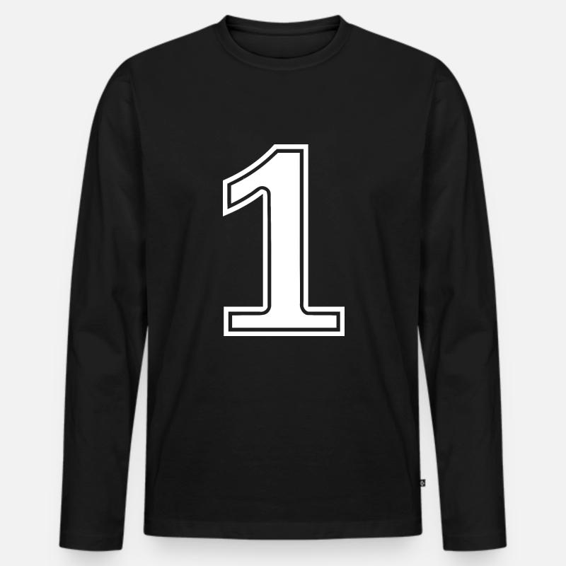 1 - Männer Premium Bio Langarmshirt - Schwarz