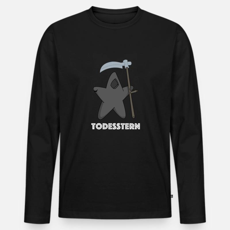 Todesstern | Seestern, lustige Sprüche - Männer Premium Bio Langarmshirt - Schwarz