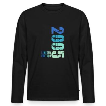 20th Birthday Class 2005 - Men's Premium Organic Long Sleeve Shirt - black - Front - Nico (187cm)