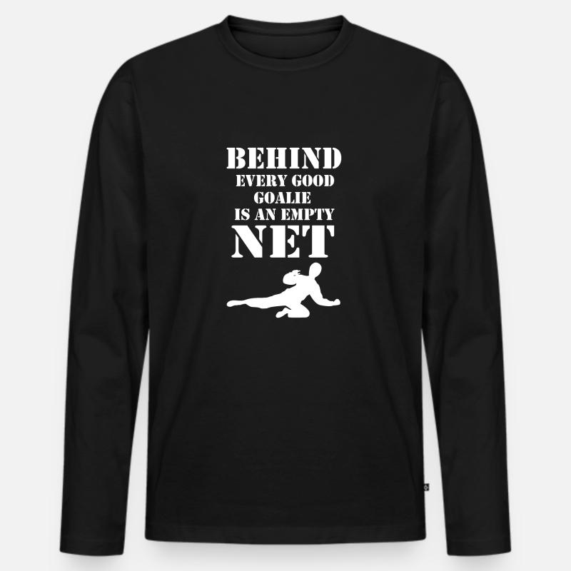 Floorball Goalkeeper - Männer Premium Bio Langarmshirt - Schwarz