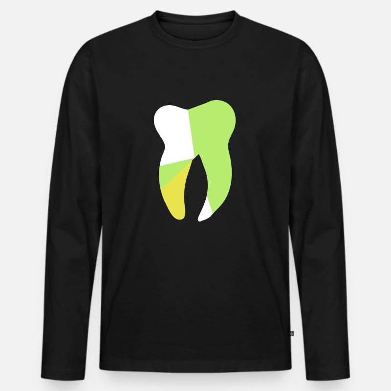 zahn grafik - Männer Premium Bio Langarmshirt - Schwarz