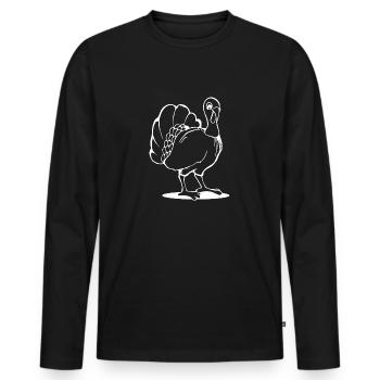 action de grâces - T-shirt manches longues Premium bio Homme - noir - Devant - Nico (187cm)