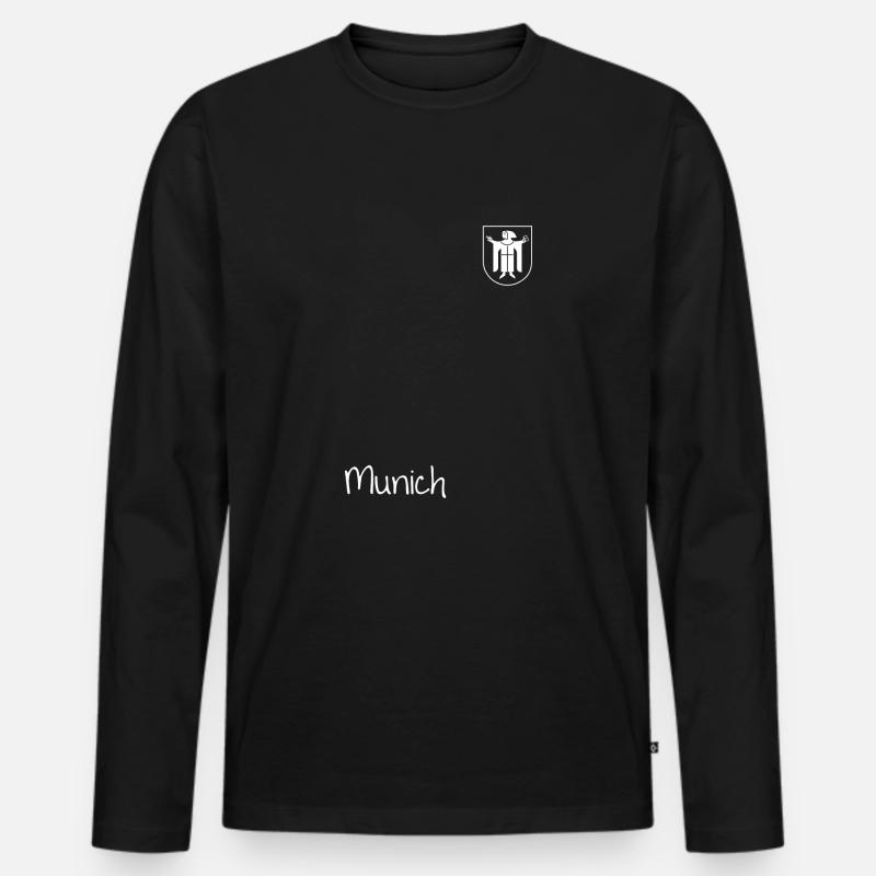 Munich München Wappen - Männer Premium Bio Langarmshirt - Schwarz