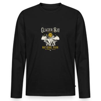 Glacier Bay National Park Alaska - Men's Premium Organic Long Sleeve Shirt - black - Front - Nico (187cm)