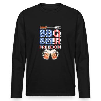 BBQ - Men's Premium Organic Long Sleeve Shirt - black - Front - Nico (187cm)