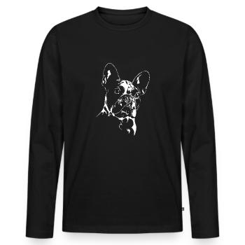 FRENCH BULLDOGGE - FRENCH BULLDOG - Men's Premium Organic Long Sleeve Shirt - black - Front - Nico (187cm)