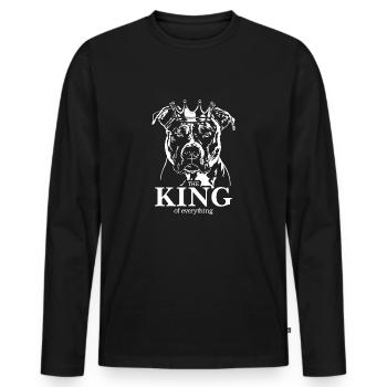 AMERICAN STAFFORDSHIRE King Dog Wilsigns - T-shirt manches longues Premium bio Homme - noir - Devant - Nico (187cm)