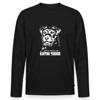 Chiens de chasse Terrier allemand Portrait Wilsigns - T-shirt manches longues Premium bio Homme - noir - Devant - Nico (187cm)