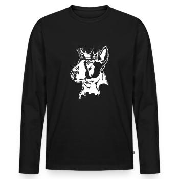 Bull Terrier Bull Terrier Crown Dog Dogs Wilsigns - Men's Premium Organic Long Sleeve Shirt - black - Front - Nico (187cm)