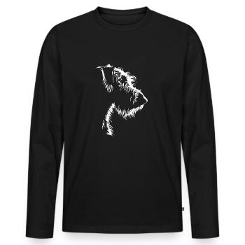 Irish Wolfhound Silhouette Dog Greyhound Wilsigns - Men's Premium Organic Long Sleeve Shirt - black - Front - Nico (187cm)