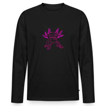 Axolotl - Men's Premium Organic Long Sleeve Shirt - black - Front - Nico (187cm)