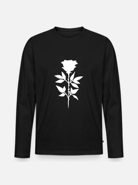 White Rose - Men's Premium Organic Long Sleeve Shirt - black