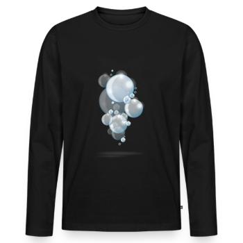 Bulles de savon (Blue Edition) - T-shirt manches longues Premium bio Homme - noir - Devant - Nico (187cm)