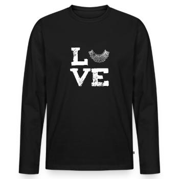Ruth Bader Ginsberg Notorious (RBG) collier Love - T-shirt manches longues Premium bio Homme - noir - Devant - Nico (187cm)