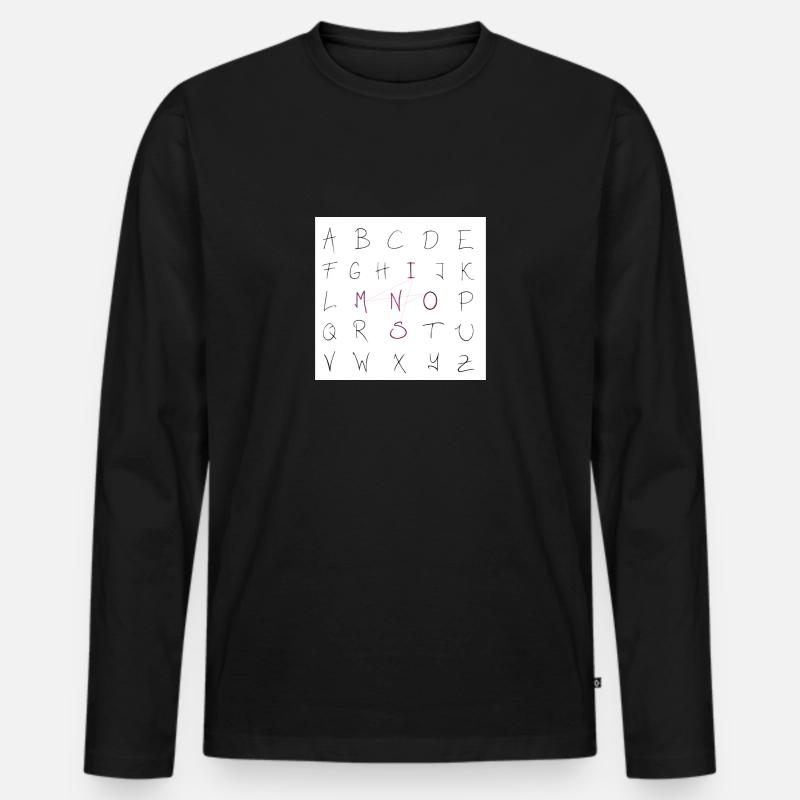 Der Name Simon Alphabet - Männer Premium Bio Langarmshirt - Schwarz