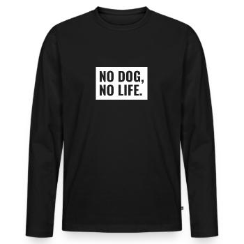 NO DOG NO LIFE dog motif - Men's Premium Organic Long Sleeve Shirt - black - Front - Nico (187cm)