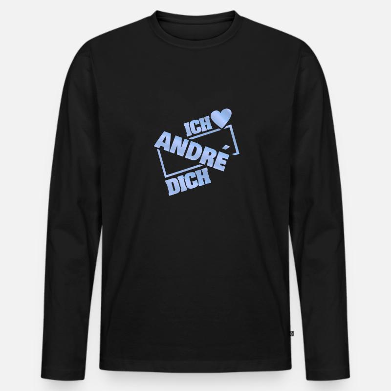 Liebe André - Männer Premium Bio Langarmshirt - Schwarz