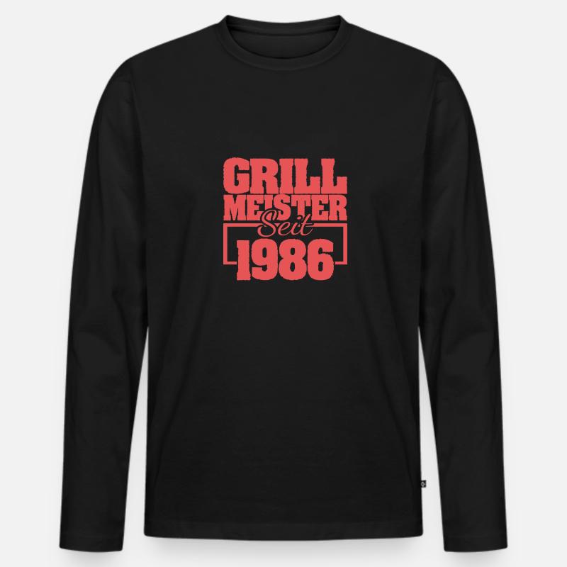 seit 1986 - Männer Premium Bio Langarmshirt - Schwarz