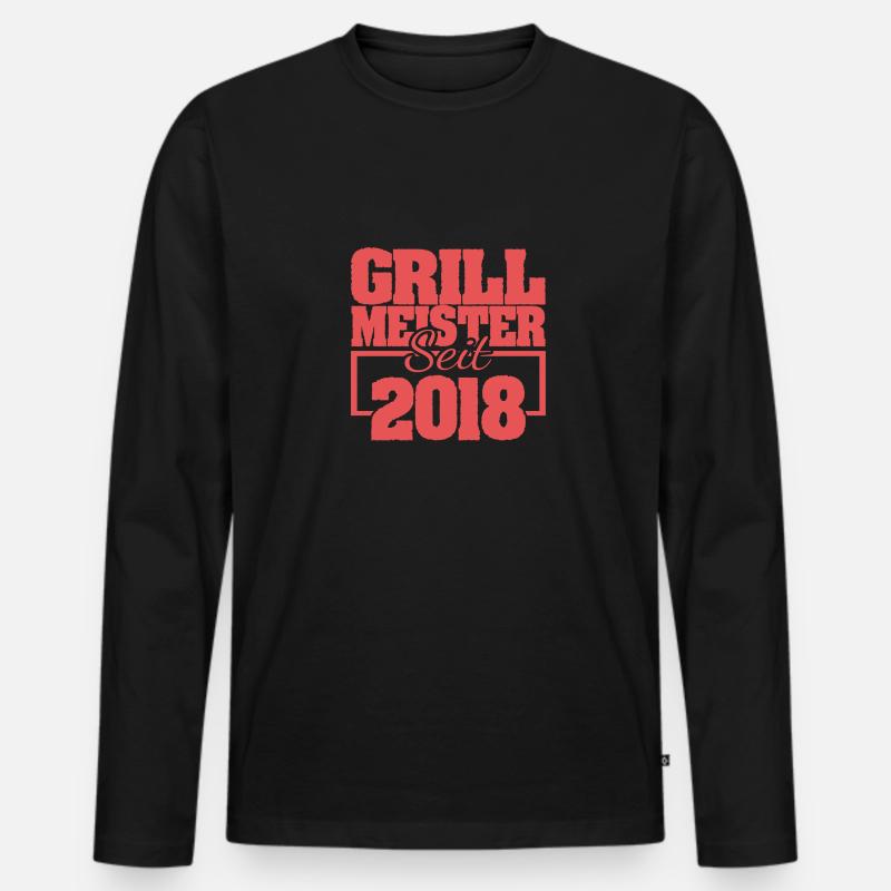 Jahr 2018 - Männer Premium Bio Langarmshirt - Schwarz