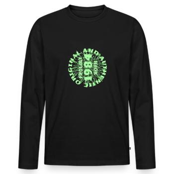 Hobby 1984 - T-shirt manches longues Premium bio Homme - noir - Devant - Nico (187cm)