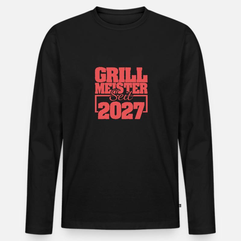 2027 - Männer Premium Bio Langarmshirt - Schwarz
