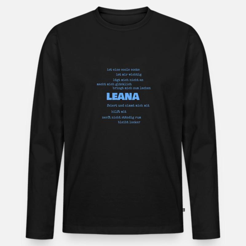Leana als Sprüche - Männer Premium Bio Langarmshirt - Schwarz